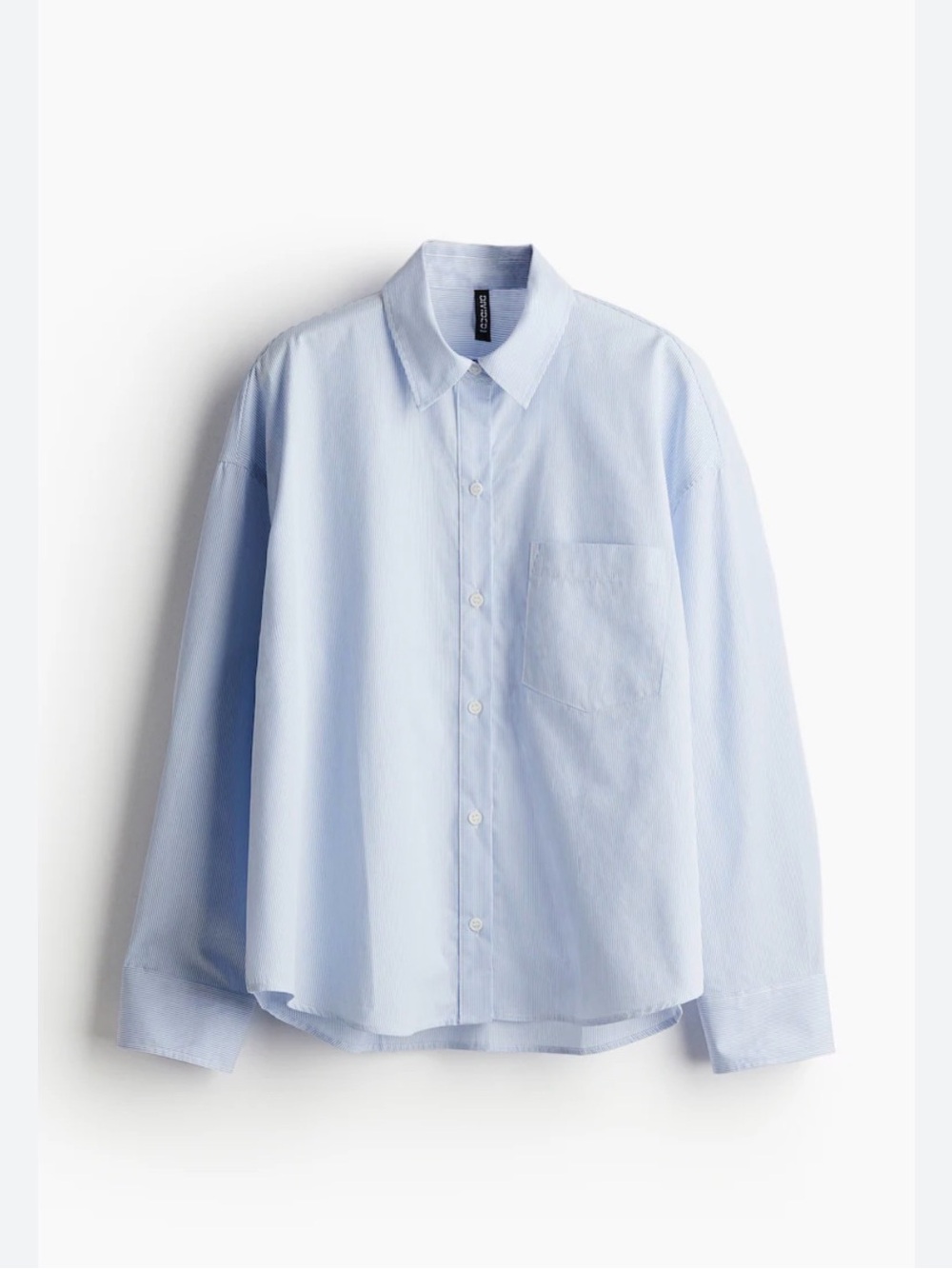 H&M Women’s Light Blue Classic Cotton Button-Up Shirt w Back Opening